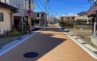 ストリートプリント（再加熱式型押しアスファルト舗装）@兵庫県小野市車道